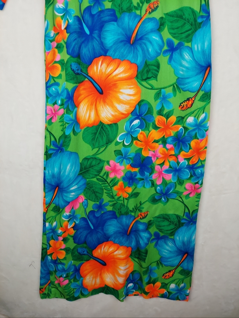 VTG 60/70s Pake Mu'u Maxi Dress POMARE M/L Neon Festival Boho Hippie Psychedelic - Picture 4 of 13